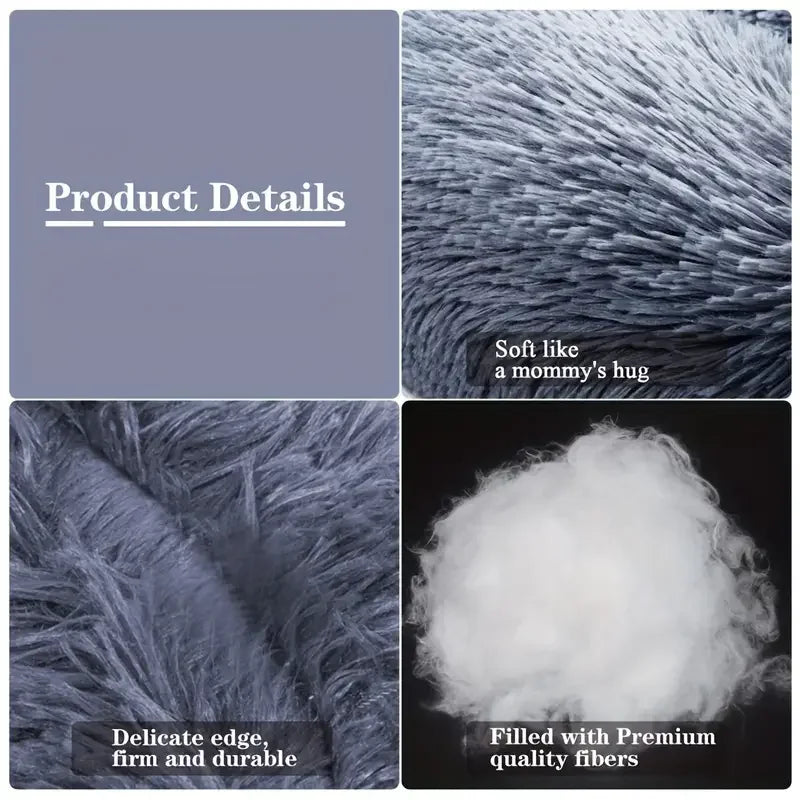 Cama redonda para perro, cama cálida de invierno para gato, cesta de felpa para perro, cama lavable para mascotas, para perros pequeños, medianos, grandes, sofá para gatos