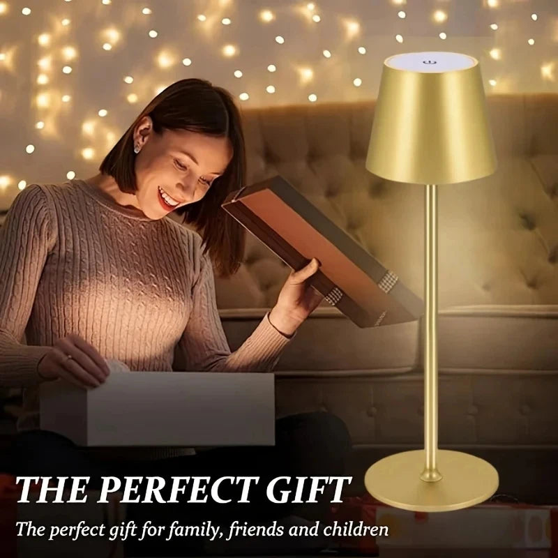 Lámparas de mesa LED inalámbricas regulables en 3 niveles, luz nocturna táctil recargable por USB, lámpara de escritorio LED para habitación, estudio, oficina, bares, café