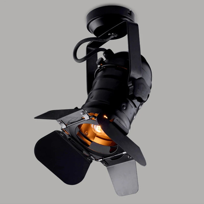 E27 Vintage Celling Iron Lamp Industrial Light Retro Lamp Adjustable 4 Leaf For Clothes Store Coffee Bar Loft Style Fixture