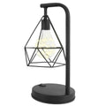 Retro Iron Art LED Night Light Geometric Desk Lighting Bedside Lamp Classic Iron Home Living Room Coffee Bar Decor Ambience Lamp