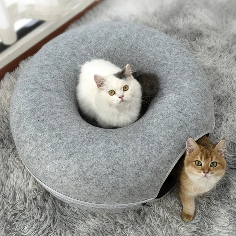 Cama para gatos Donut, túnel para gatos, juguetes para gatitos, cesto para gatos, juguete interactivo, equipo deportivo para gatitos, juguete de entrenamiento para gatos, casa para gatos