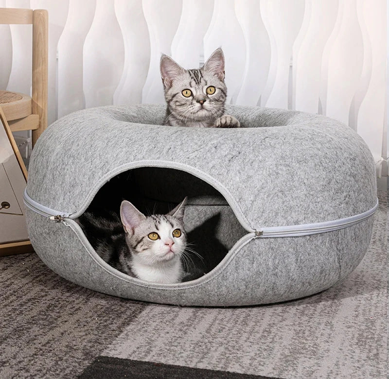 Cama para gatos Donut, túnel para gatos, juguetes para gatitos, cesto para gatos, juguete interactivo, equipo deportivo para gatitos, juguete de entrenamiento para gatos, casa para gatos