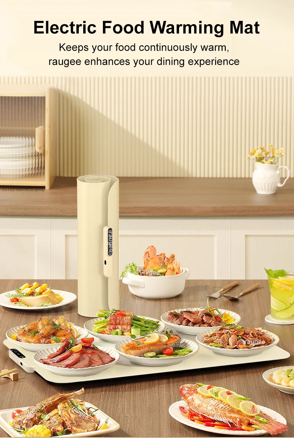 Electric Heating Plate Food Warmer Mat Silicone Dining Table Fast Warming Food Coffee Heater Tray Foldable Food Warming Plate