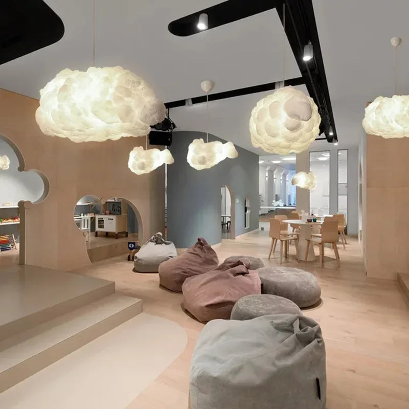 Lámpara Colgante Moderna de Nubes, Lámpara Colgante Blanca para Cafetería, Tienda de Ropa, Dormitorio Comercial, Sala de Estar