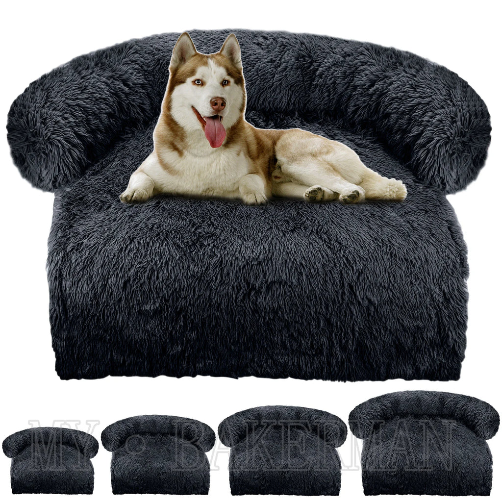 S-XXL Sofá Cama para Perros, Cama Calmante para Mascotas, Nido Cálido Lavable, Protector de Muebles Suave, Manta para Gatos, Cama Sofá para Perros Grandes