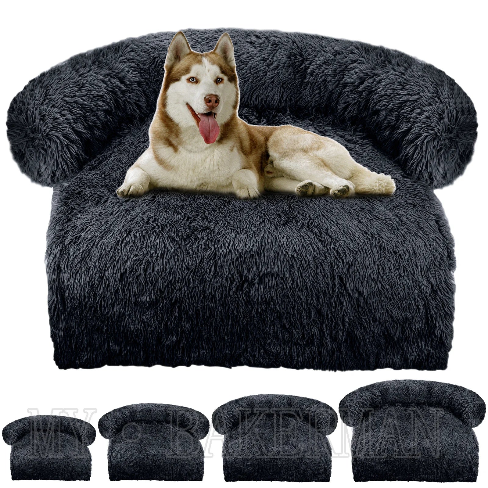 S-XXL Sofá Cama para Perros, Cama Calmante para Mascotas, Nido Cálido Lavable, Protector de Muebles Suave, Manta para Gatos, Cama Sofá para Perros Grandes