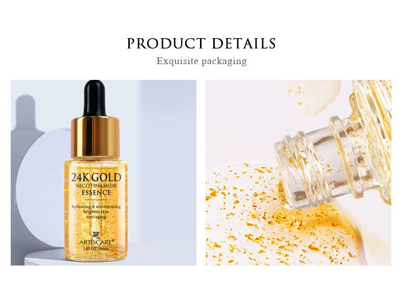 ARTISCARE SET de cuidado de la piel con oro de 24K, Crema facial, Suero hidratante, Esencia para ojeras, Productos coreanos para el cuidado de la piel