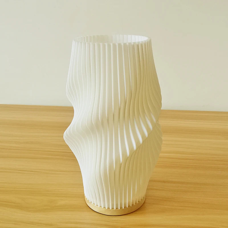 Lámpara de escritorio 3D estilo crema francesa, lámpara de cabecera plisada para dormitorio estilo ins, lámpara de ambiente para estudio, cafetería, asiento de tarjeta.
