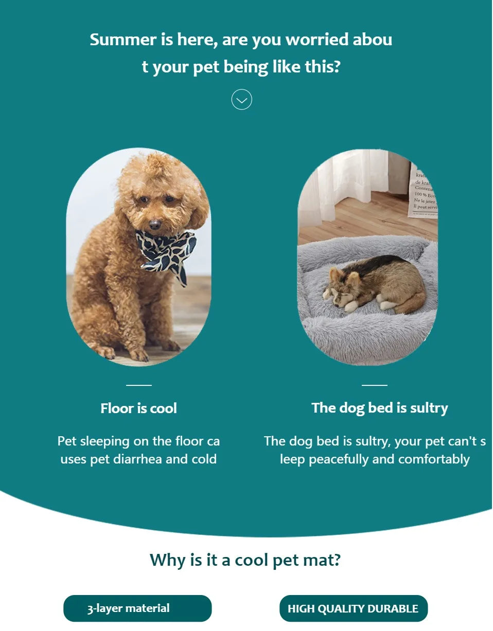 Colchoneta Refrescante para Perros, Cama Fría de Verano para Mascotas, Tamaño Extra Grande Para Perros Pequeños y Grandes, Accesorios para Mascotas, Manta Duradera para Gatos, Manta de Hielo para Gatos y Sofás
