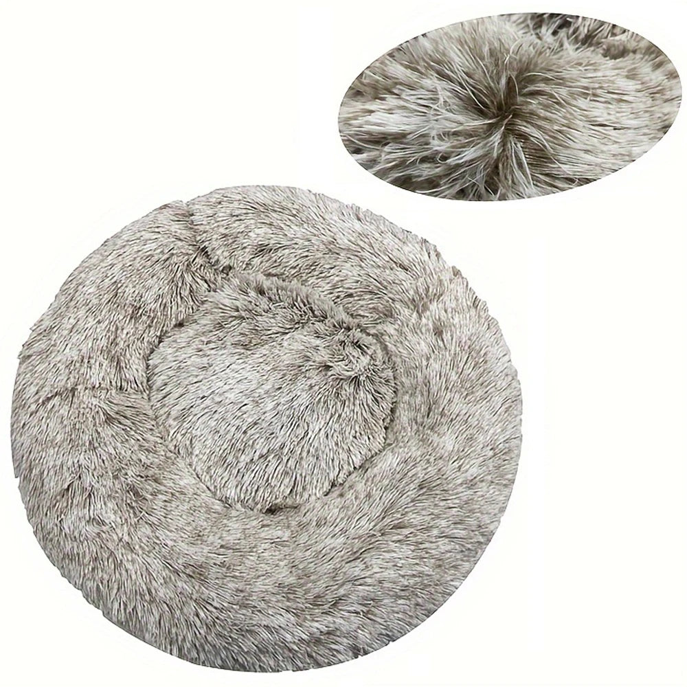 Cama redonda para perro, cama cálida de invierno para gato, cesta de felpa para perro, cama lavable para mascotas, para perros pequeños, medianos, grandes, sofá para gatos