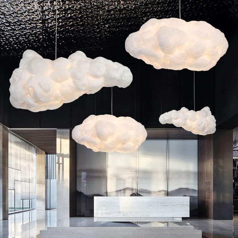 Lámpara Colgante Moderna de Nubes, Lámpara Colgante Blanca para Cafetería, Tienda de Ropa, Dormitorio Comercial, Sala de Estar