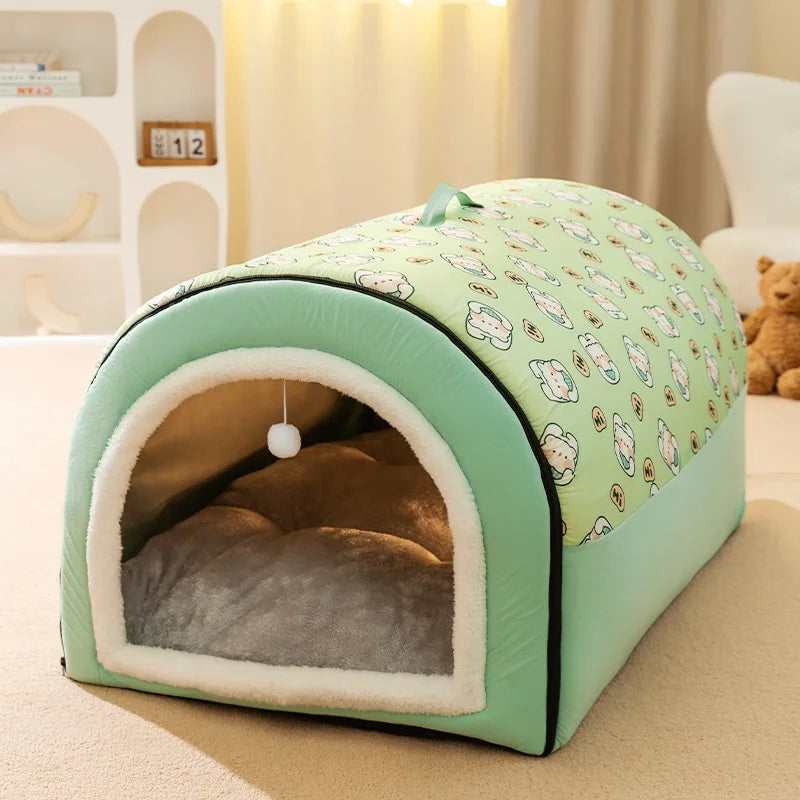 Cama para Perro Grande, Nido de Perro Grande de Invierno Cálido, Cama para Perro Desmontable y Lavable, Suministros para Mascotas de Tipo Casa de Perro Grande de Temporada, Nido para Gato