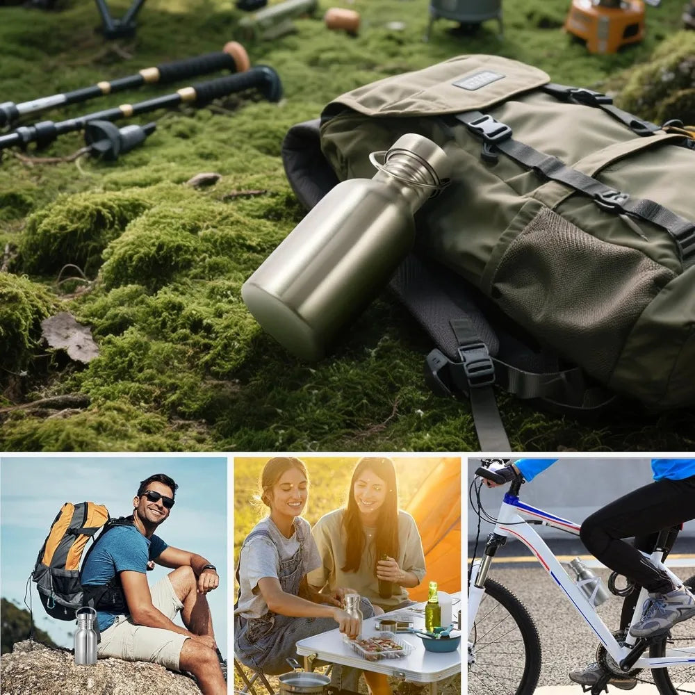 2000ML High Quality Large Capacity Sports Water Bottle Non-insulated Thermos Stainless Steel Travel Mug Outdoor Portable Kettle