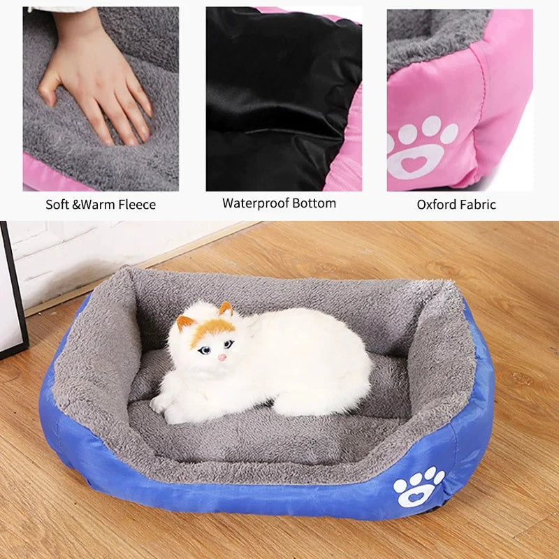Sofá suave cuadrado grande para perros, casa elástica para perros, cojín, cama cálida de invierno para perros medianos, lavable, accesorios para casa de gatos.