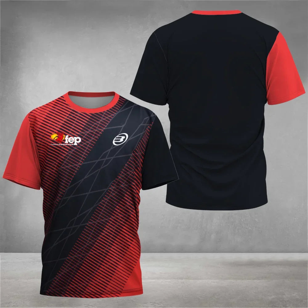 Cool Padel Camiseta Transpirable de Manga Corta Secado Rápido para Verano, Top de Calle para Hombre, Camiseta de Tenis para Exteriores, Nueva Colección Fitness