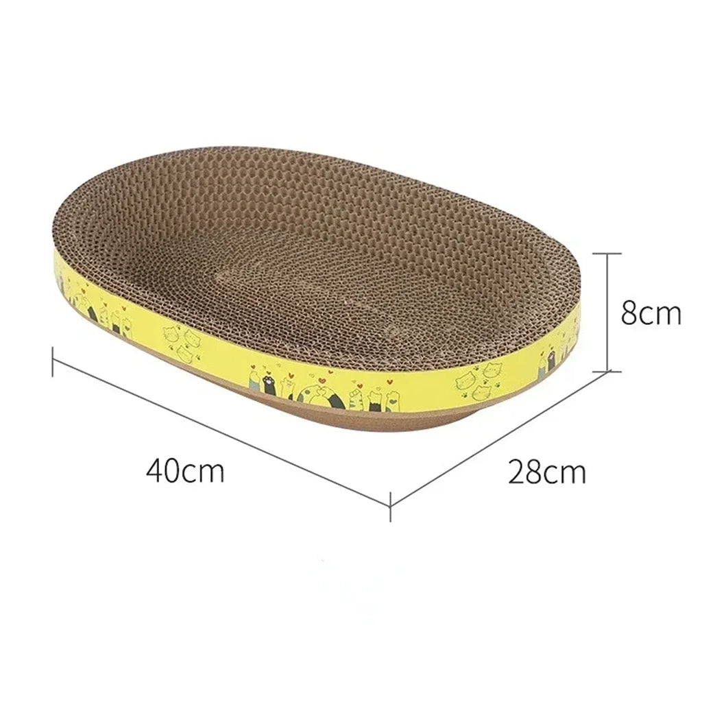 Tabla de rascado para gatos, protege los muebles, juguetes para afilar garras, nido de gato de papel corrugado ovalado resistente al desgaste, accesorios para gatos