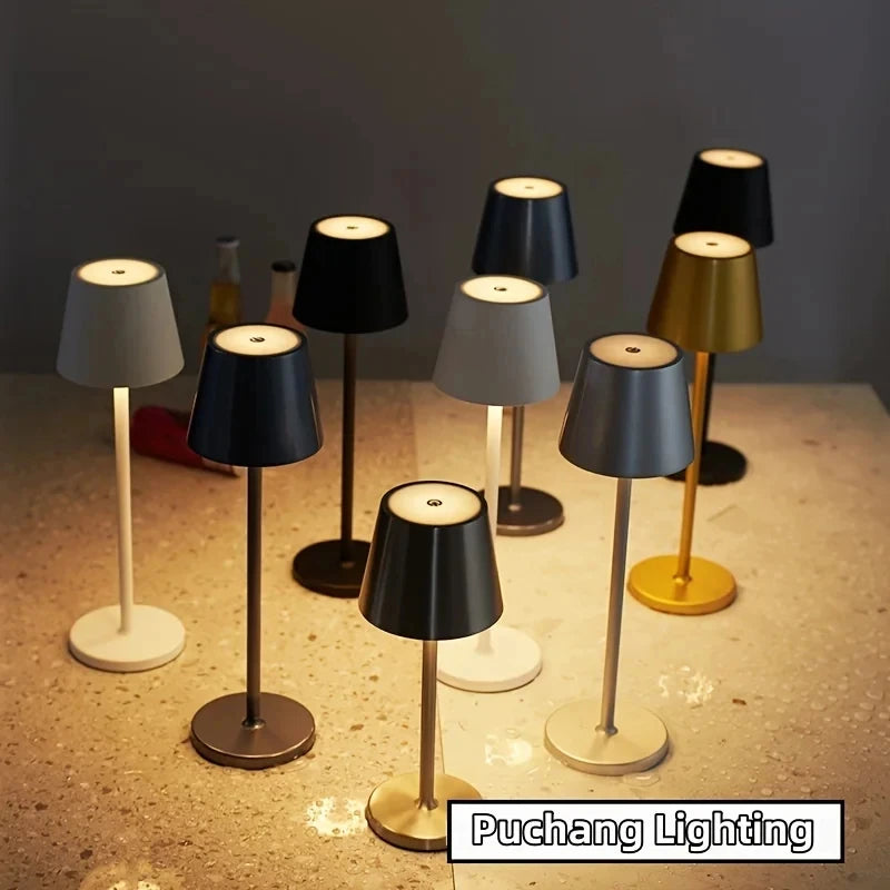 Lámparas de mesa LED inalámbricas regulables en 3 niveles, luz nocturna táctil recargable por USB, lámpara de escritorio LED para habitación, estudio, oficina, bares, café