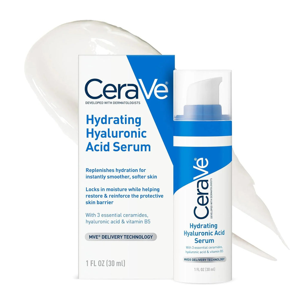 CeraVe - Suero Facial de Ácido Hialurónico con Vitamina B5 y Ceramidas, Suero Facial Hidratante para Piel Seca, Sin Fragancia, 29 ml