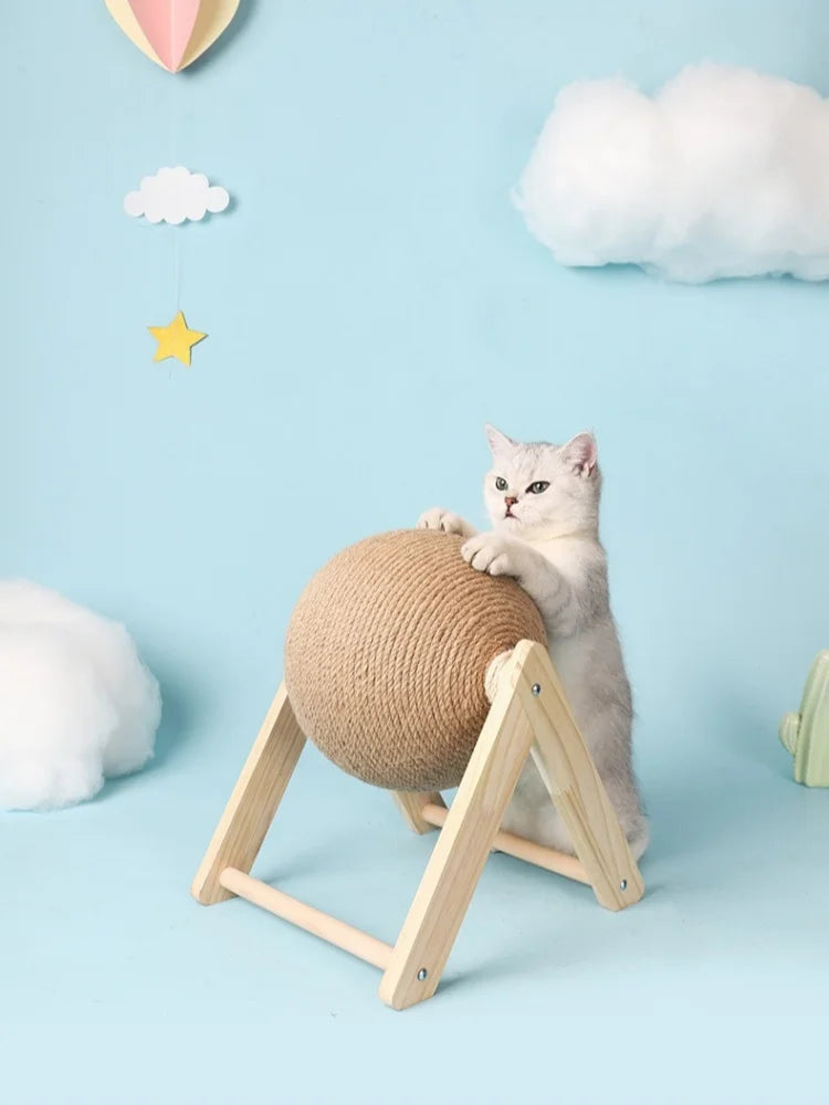Juguete de bola rascador para gatos, cuerda de sisal para gatitos, tabla de moler patas, rascador para gatos, juguete resistente al desgaste para mascotas, muebles