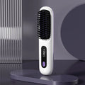 Cepillo Alisador de Pelo con Pantalla LCD, Carga USB Inalámbrico, Cepillo Alisador Mini Portátil para el Hogar y Viajes