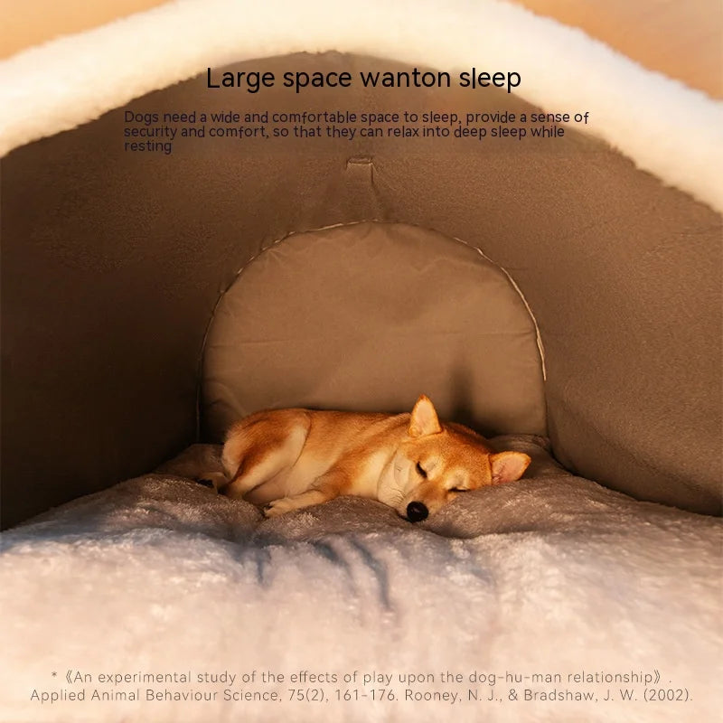 Cama para Perro Grande, Nido de Perro Grande de Invierno Cálido, Cama para Perro Desmontable y Lavable, Suministros para Mascotas de Tipo Casa de Perro Grande de Temporada, Nido para Gato