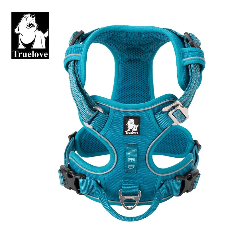Arnés para Perros de Nylon Reflectante Truelove sin Tirones Ajustable Mediano Grande para Perros Traviesos Chaleco de Seguridad para Coche Correr Pasear