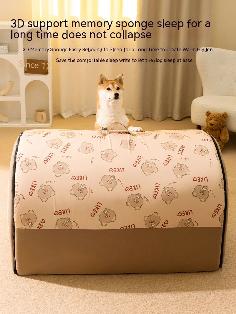 Cama para Perro Grande, Nido de Perro Grande de Invierno Cálido, Cama para Perro Desmontable y Lavable, Suministros para Mascotas de Tipo Casa de Perro Grande de Temporada, Nido para Gato