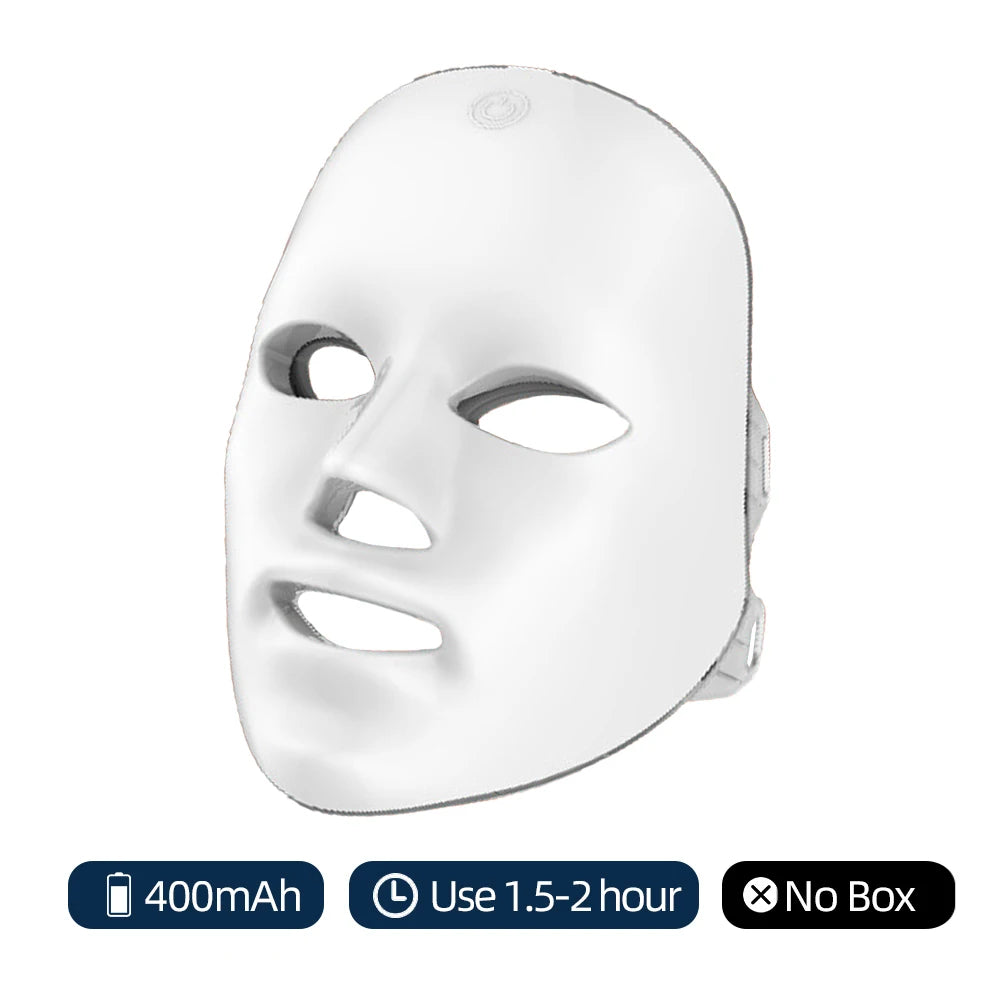Mascarilla LED Facial Recargable de 7 Colores Máscara de Belleza con Fotones LED Rejuvenecimiento de la Piel Lifting Facial en Casa Blanqueamiento Cuidado de la Piel Máscara de Belleza