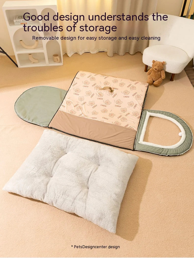 Cama para Perro Grande, Nido de Perro Grande de Invierno Cálido, Cama para Perro Desmontable y Lavable, Suministros para Mascotas de Tipo Casa de Perro Grande de Temporada, Nido para Gato