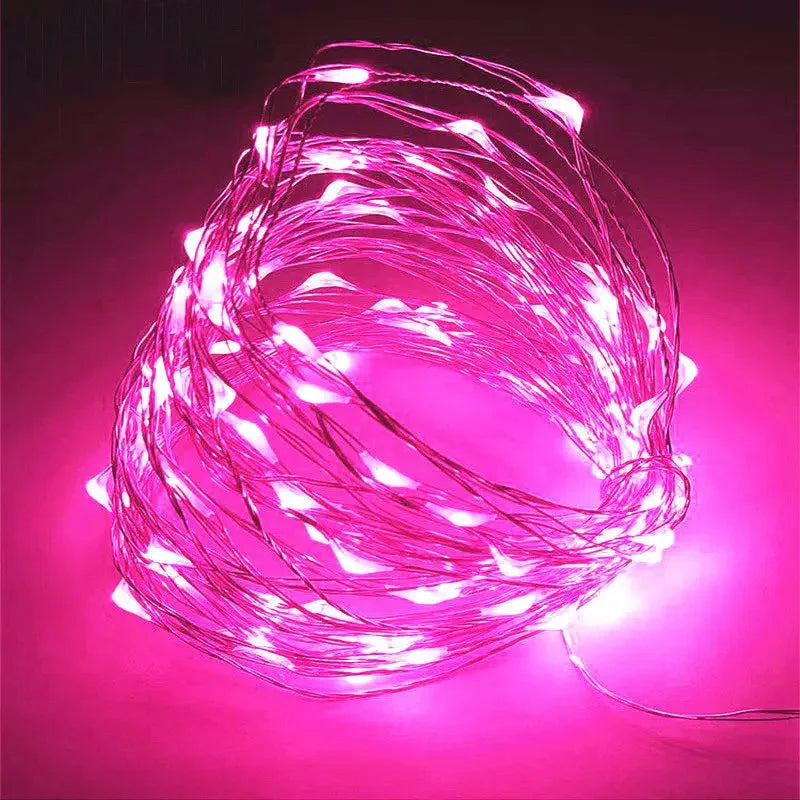 Guirnalda de luces LED 1/2/3/5/10M Impermeable Luces de cadena Decoración navideña Luces de hadas Luces de cadena para exteriores Jardín Navidad