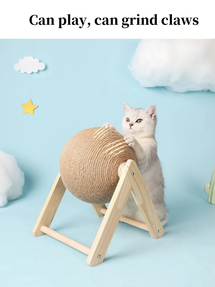 Juguete de bola rascador para gatos, cuerda de sisal para gatitos, tabla de moler patas, rascador para gatos, juguete resistente al desgaste para mascotas, muebles
