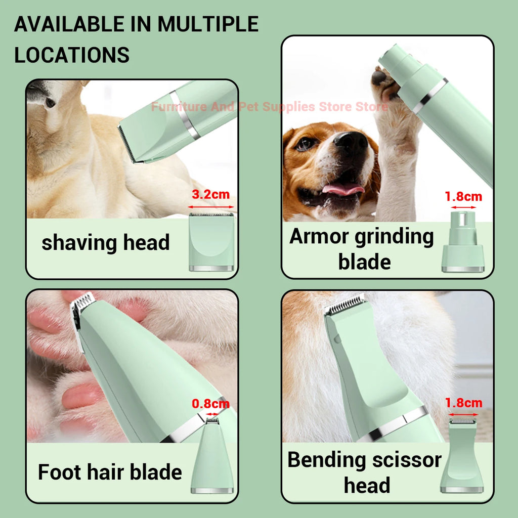 Nuevo Kit de herramientas de belleza multifuncional eléctrico 4 en 1 para mascotas Cortapelos recargable para perros y gatos Suministros para mascotas