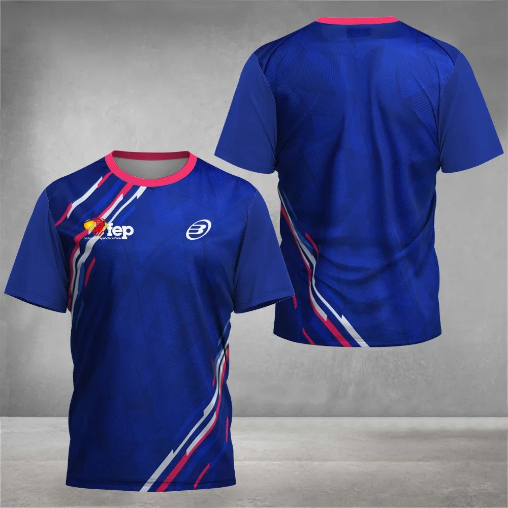Cool Padel Camiseta Transpirable de Manga Corta Secado Rápido para Verano, Top de Calle para Hombre, Camiseta de Tenis para Exteriores, Nueva Colección Fitness