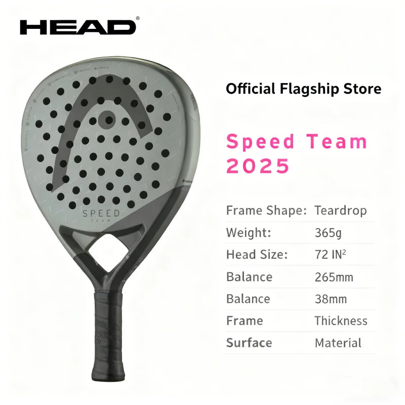 Raqueta de Pádel HEAD de Fibra de Carbono, Serie SPEED, Raqueta de Tenis Padel para Adultos, Forma de Lágrima, Nueva Raqueta de Pádel 2025