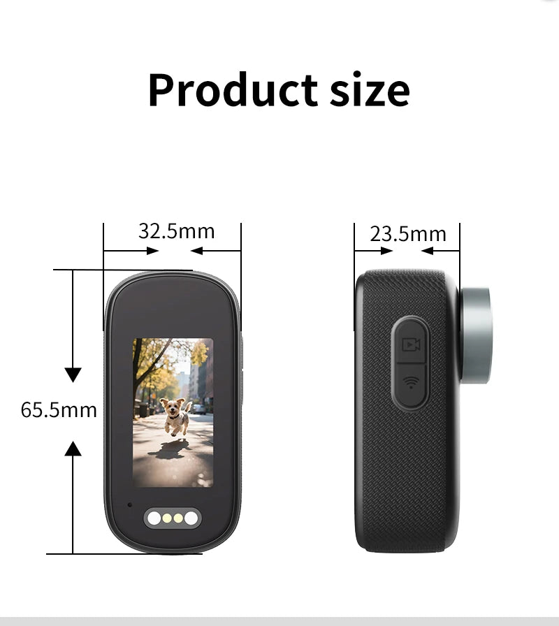 Cámara deportiva de pulgar WiFi 4K IP65, resistente al agua y al polvo, cámara de grabación deportiva para ciclismo al aire libre
