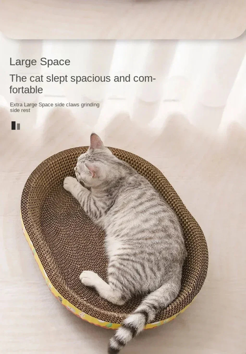 Tabla de rascado para gatos, protege los muebles, juguetes para afilar garras, nido de gato de papel corrugado ovalado resistente al desgaste, accesorios para gatos