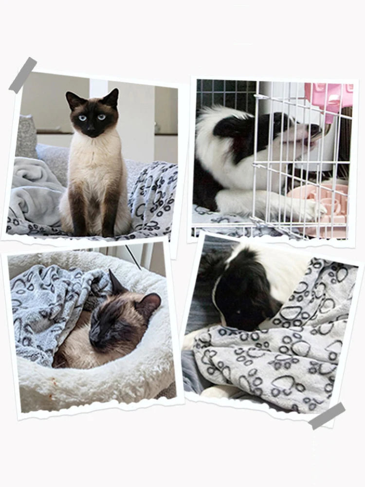 Manta Suave y Mullida de Alta Calidad para Mascotas, con Lindo Patrón de Dibujos Animados, Alfombra Cálida y Cómoda para Gatos y Perros