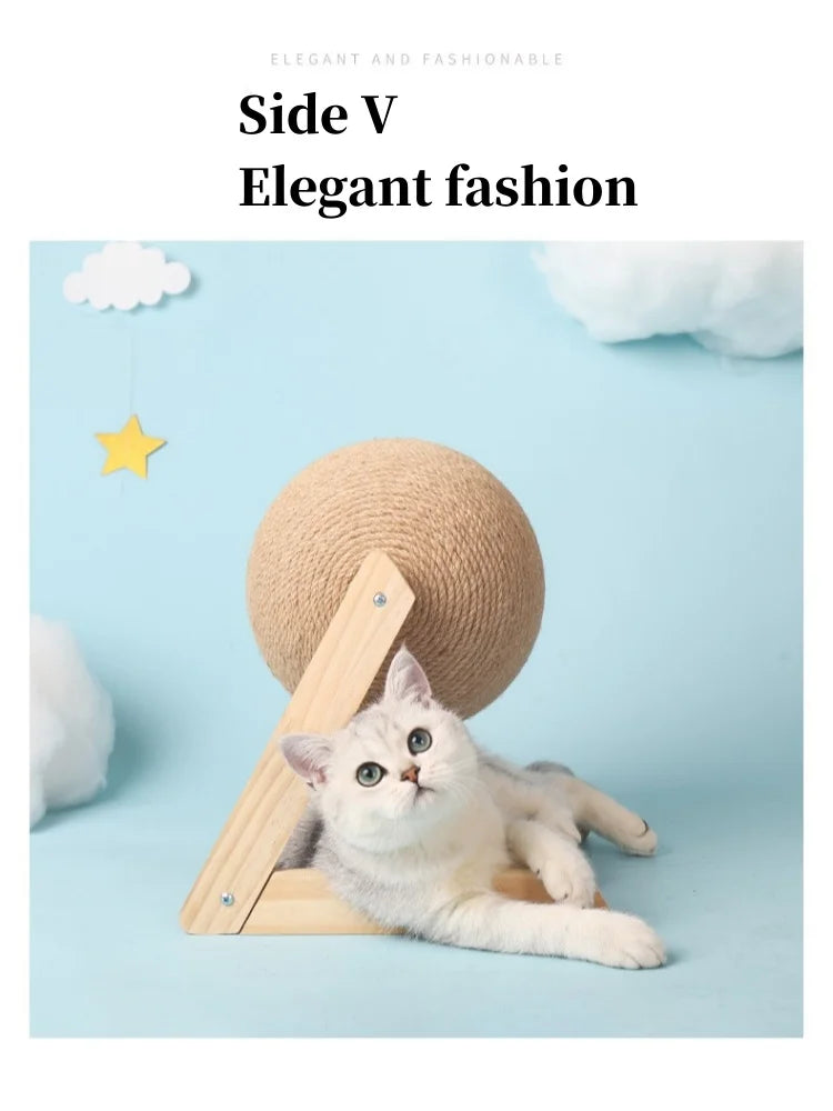 Juguete de bola rascador para gatos, cuerda de sisal para gatitos, tabla de moler patas, rascador para gatos, juguete resistente al desgaste para mascotas, muebles