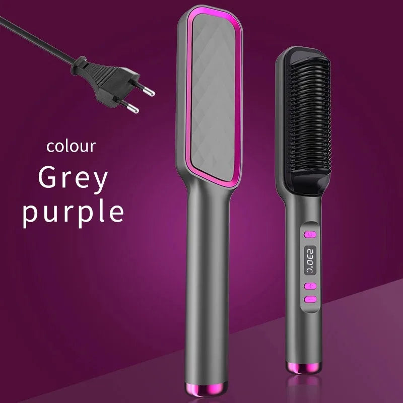 Sunny Hair: Electric Hot Comb Multifunctional Straight Hair Straightener Comb Negative Ion Anti-Scalding Styling Tool Straightening Brush