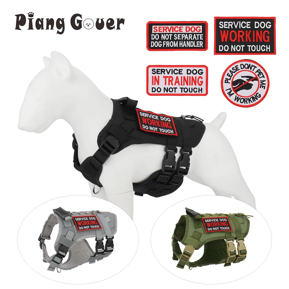 Arnés táctico para perro, chaleco de entrenamiento militar, arnés para mascotas para perros de servicio medianos, grandes y grandes