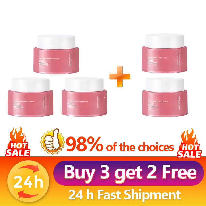 Sunny Skin: PDRN Pink Collagen Capsule Cream con crema de niacinamida para tono de piel irregular, crema hidratante facial ligera, crema coreana original