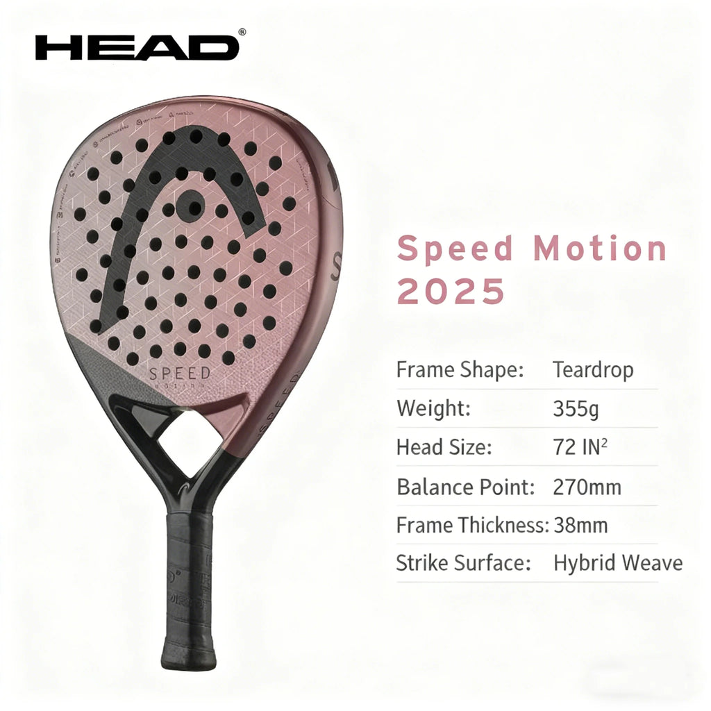 Raqueta de pádel de fibra de carbono HEAD Tennis Serie SPEED Raqueta de pádel para adulto Forma de lágrima Nueva raqueta de pádel 2025