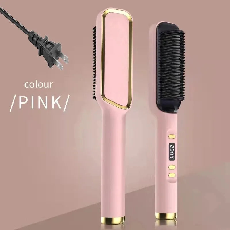 Sunny Hair: Electric Hot Comb Multifunctional Straight Hair Straightener Comb Negative Ion Anti-Scalding Styling Tool Straightening Brush