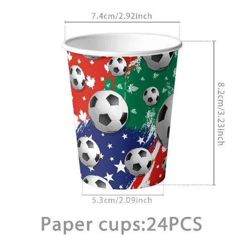 Fiesta Patitas Fútbol Cumpleaños Vajilla Taza Plato Servilleta Fútbol Cumpleaños Kit Globo Llavero Decoración de fiesta para cumpleaños decoración de fútbol