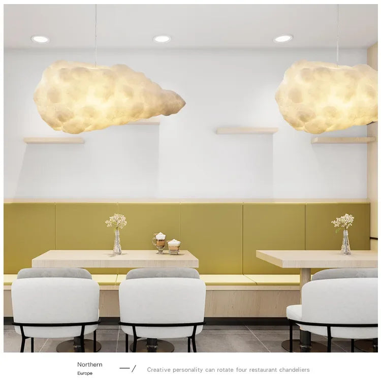 Lámpara Colgante Moderna de Nubes, Lámpara Colgante Blanca para Cafetería, Tienda de Ropa, Dormitorio Comercial, Sala de Estar