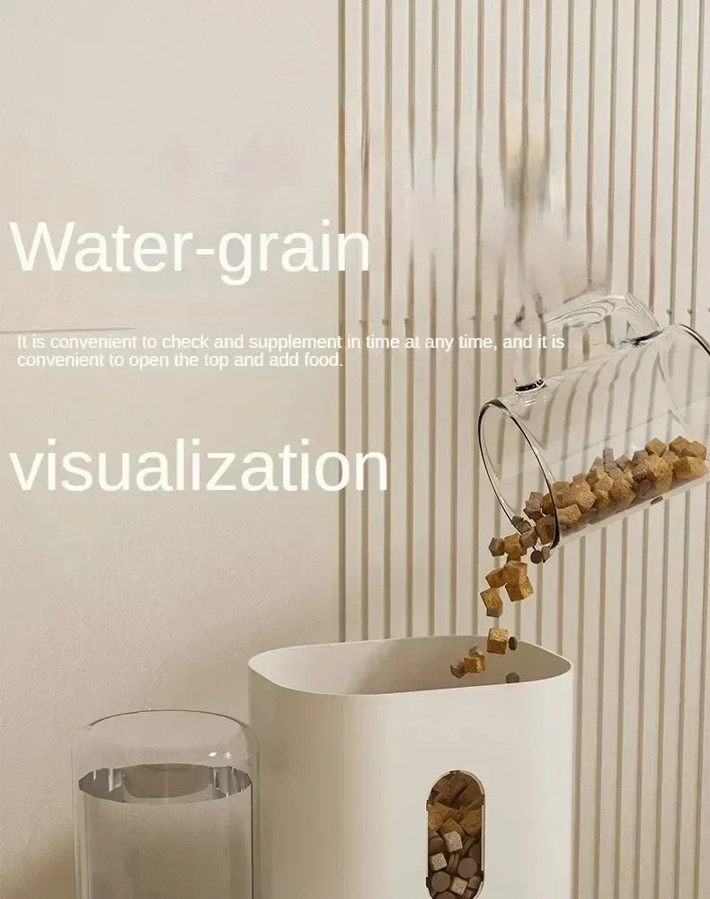 Comedero Automático para Perros y Gatos con Fuente de Agua Tazón de Gran Capacidad Dispensador de Alimentos Contenedor de Almacenamiento para Mascotas Accesorios para Mascotas Cachorros