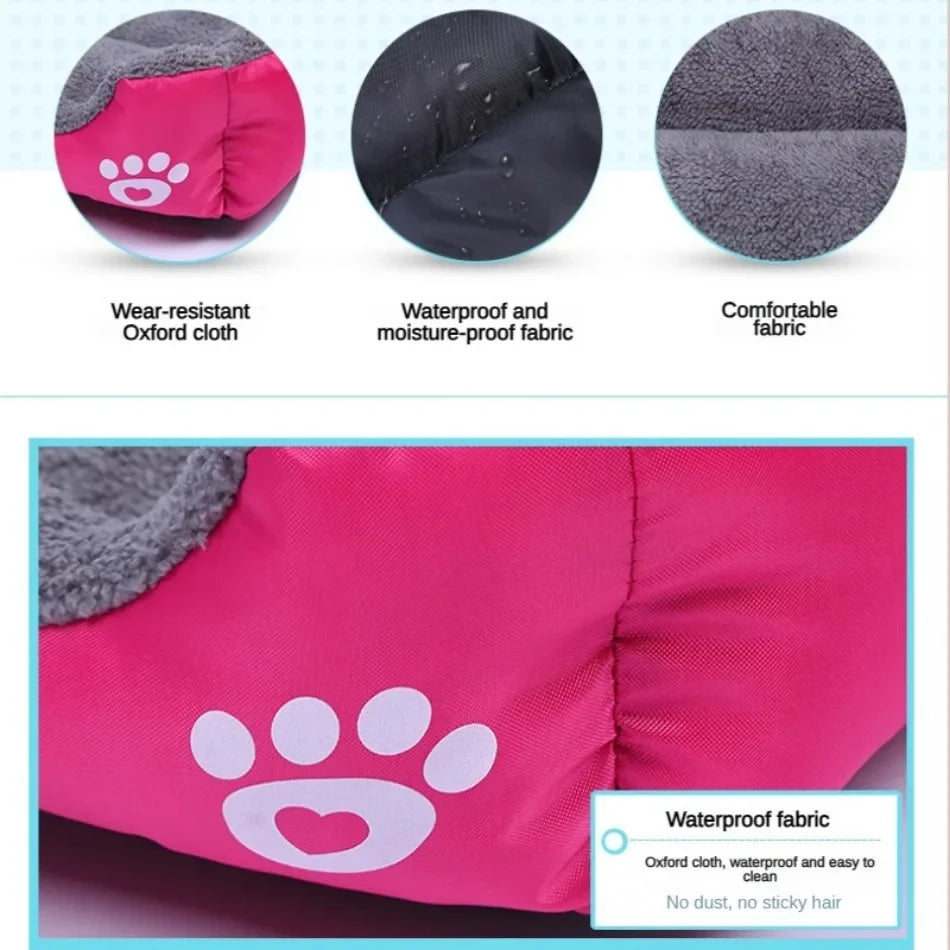 Sofá suave cuadrado grande para perros, casa elástica para perros, cojín, cama cálida de invierno para perros medianos, lavable, accesorios para casa de gatos.