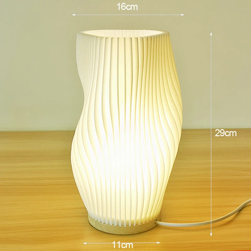 Lámpara de escritorio 3D estilo crema francesa, lámpara de cabecera plisada para dormitorio estilo ins, lámpara de ambiente para estudio, cafetería, asiento de tarjeta.