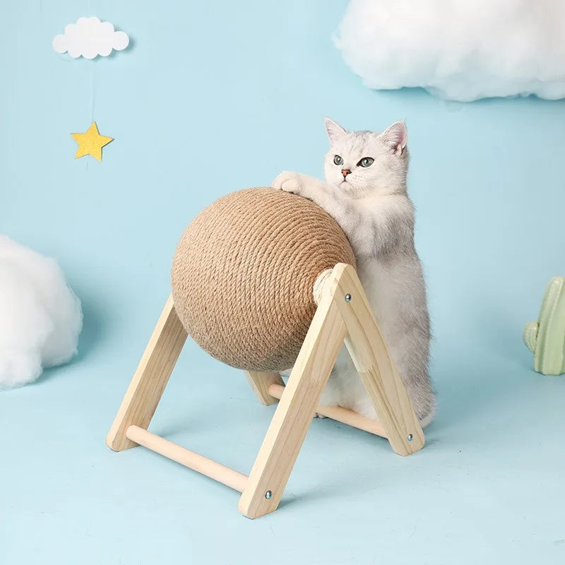 Juguete de bola rascador para gatos, cuerda de sisal para gatitos, tabla de moler patas, rascador para gatos, juguete resistente al desgaste para mascotas, muebles