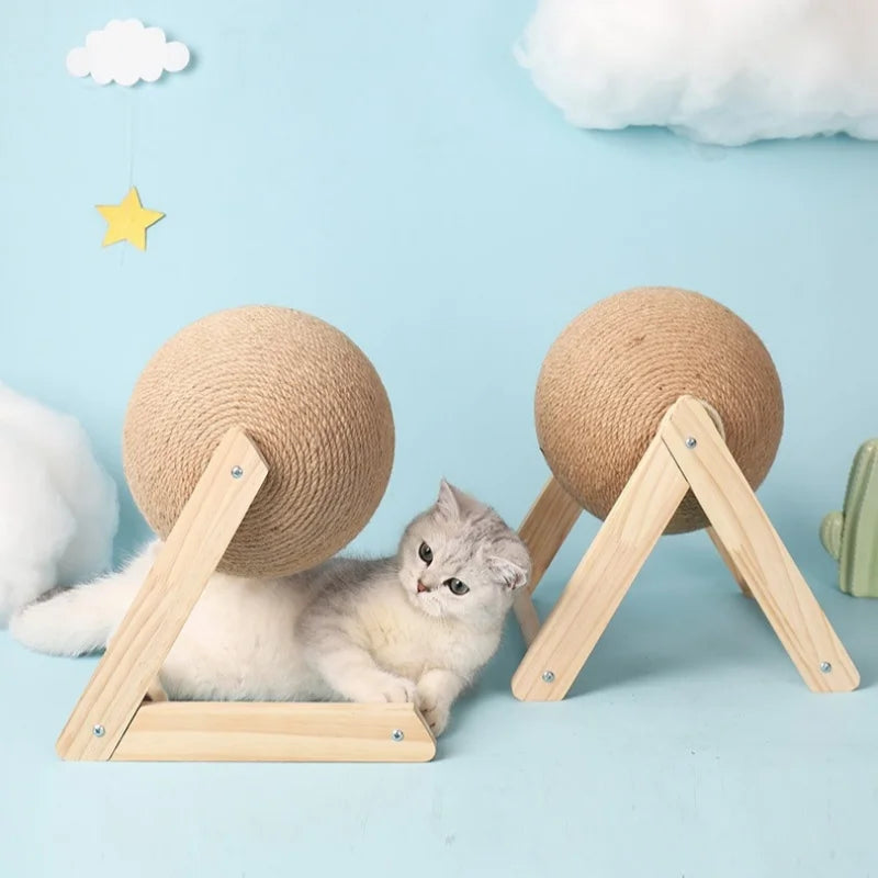 Juguete de bola rascador para gatos, cuerda de sisal para gatitos, tabla de moler patas, rascador para gatos, juguete resistente al desgaste para mascotas, muebles